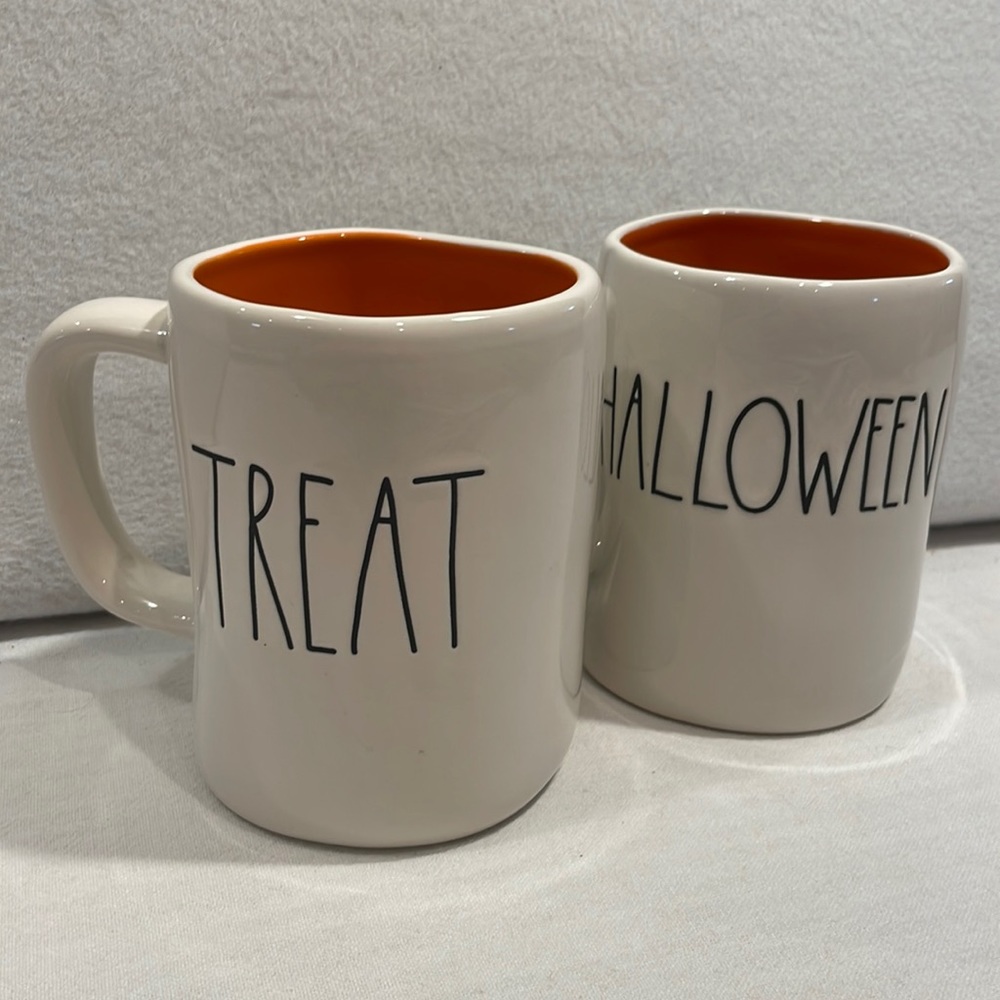 Rae Dunn Artisan Collection by Magenta -181-202- Halloween Mugs Lot (2)